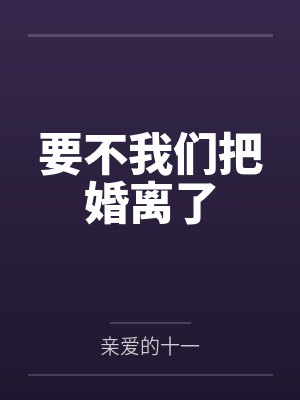 要不我们把婚离了